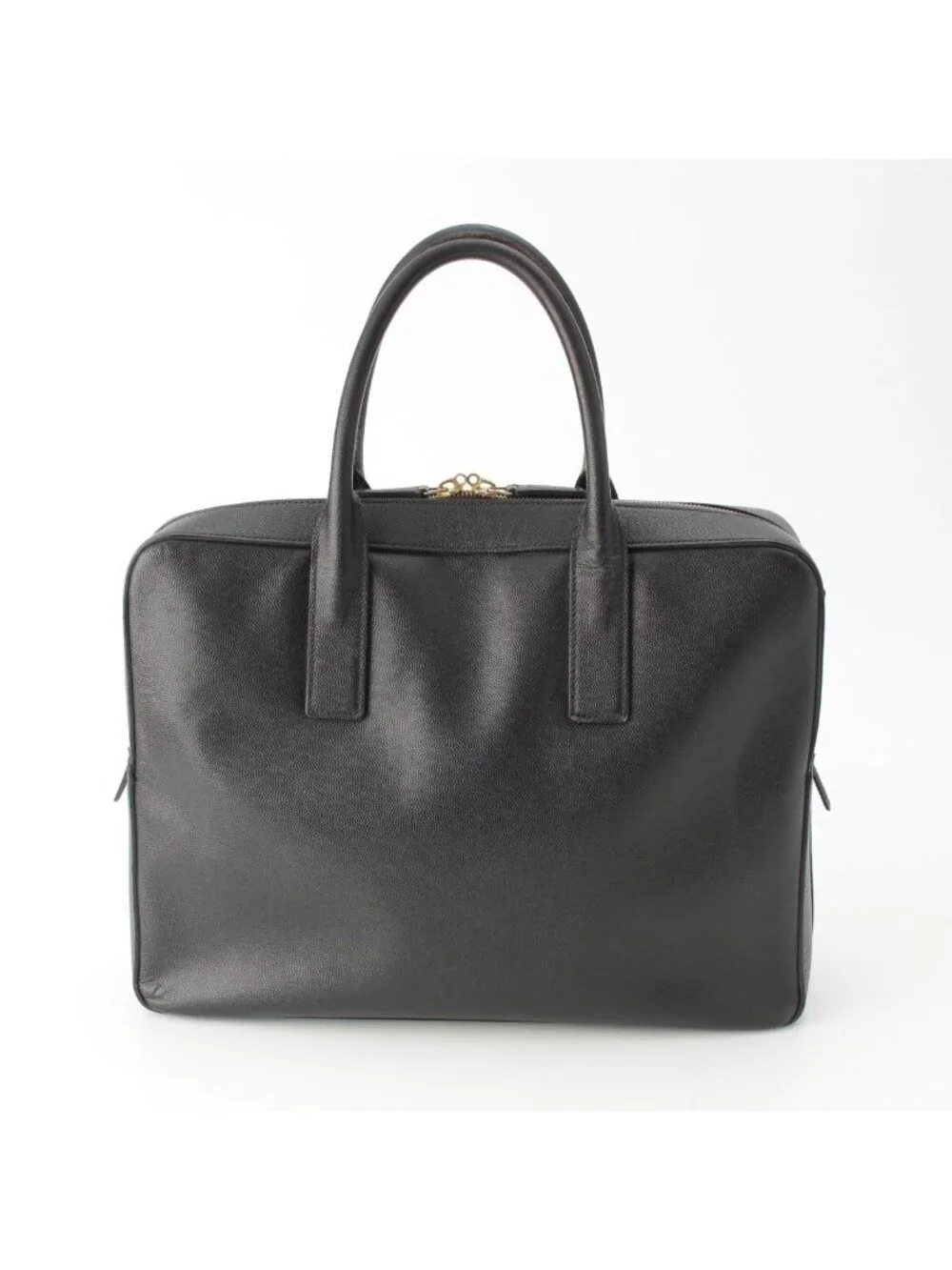 Saint Laurent Classic Museum Flat Leather Briefcase Black